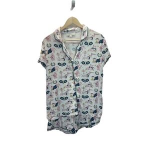Toss Designs M Rayon‎ Weiner Dog pickleball Short Pajama Set Size M Pink Soft